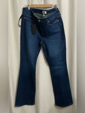 PAIGE High Rise Manhattan Slim Bootcut Jeans Size 34 32” NWT